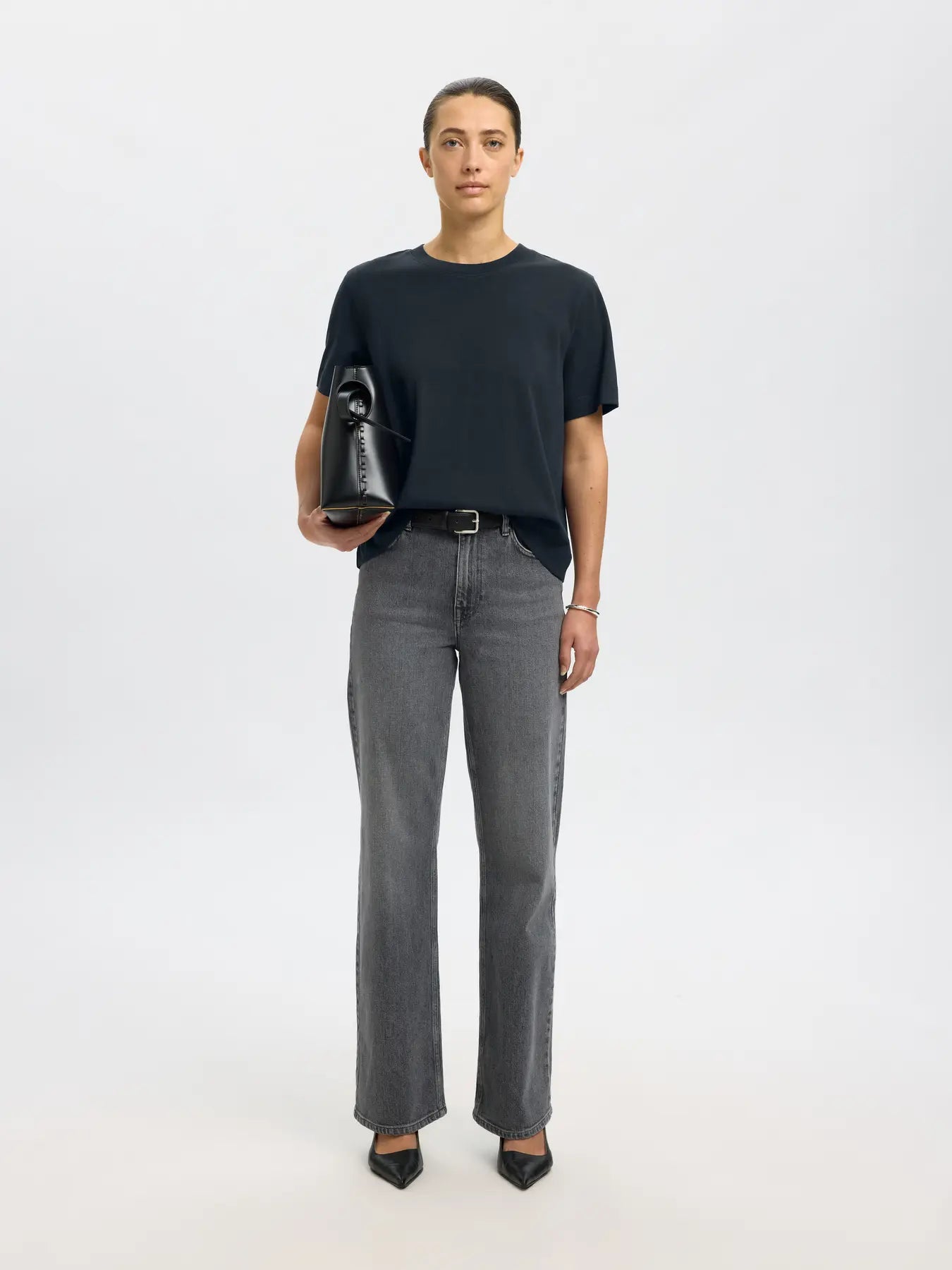 picture of Selected Femme Essential SS Boxy Tee - Dark Sapphire - Number Two - womens - fashion - clothing - Selected Femme 3
