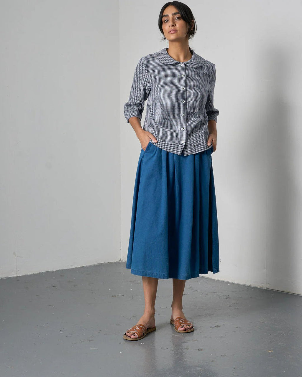 picture of Bibico Wander Midi Skirt - Textured Denim - Number Two - womens - fashion - clothing - Bibico 1