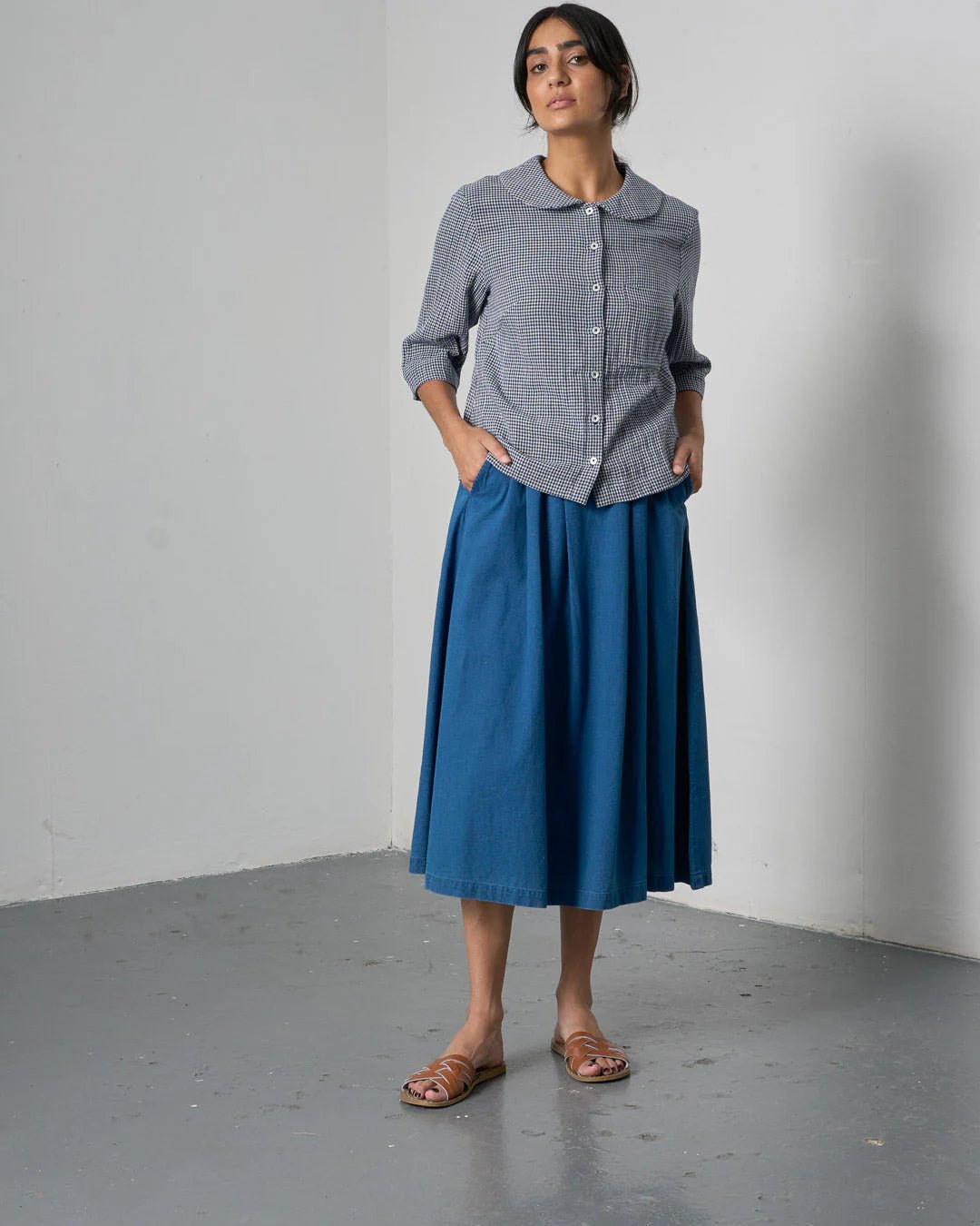 picture of Bibico Wander Midi Skirt - Textured Denim - Number Two - womens - fashion - clothing - Bibico 1