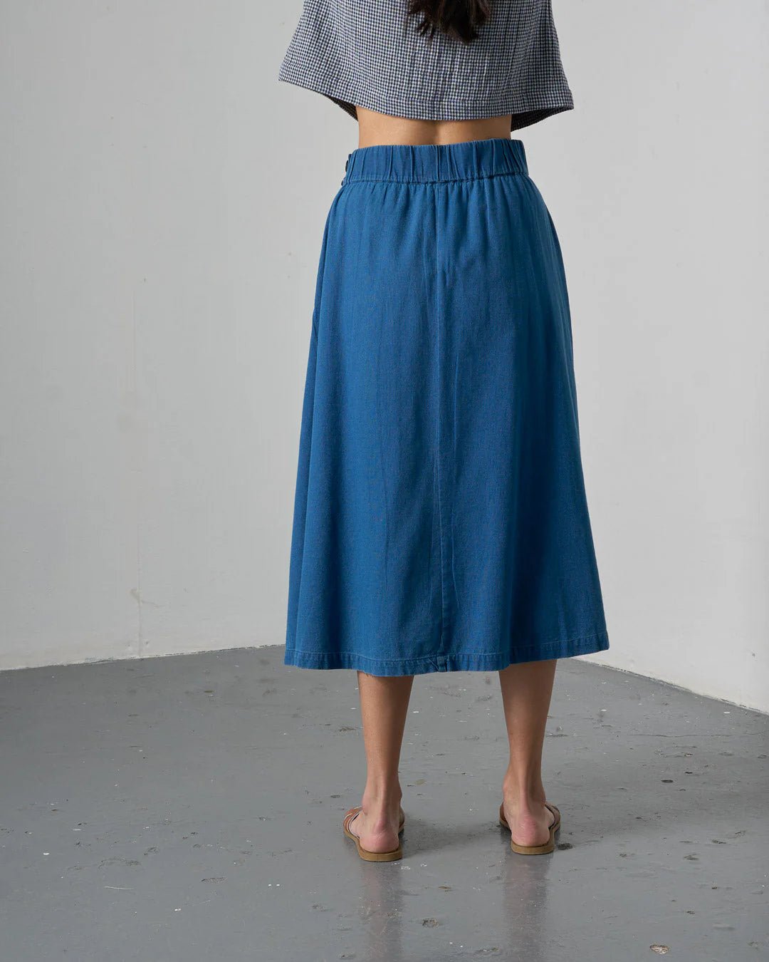 picture of Bibico Wander Midi Skirt - Textured Denim - Number Two - womens - fashion - clothing - Bibico 2