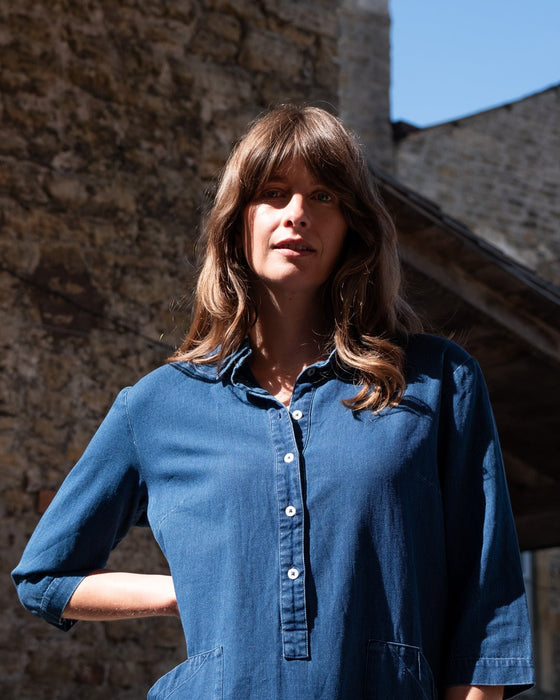 Bibico Tara Shirt Dress Textured Denim