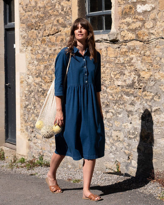 Bibico Bea Shirt Dress Textured Denim