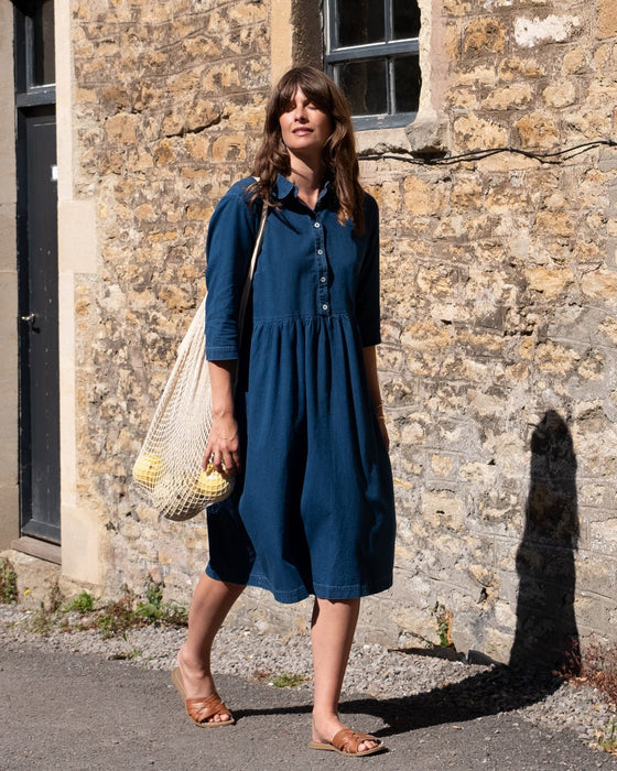Bibico Bea Shirt Dress Textured Denim