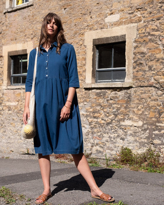 Bibico Bea Shirt Dress Textured Denim