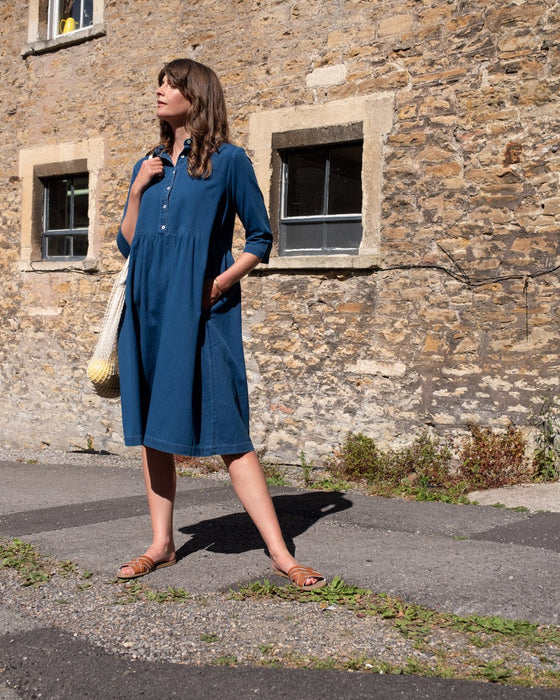 Bibico Bea Shirt Dress Textured Denim