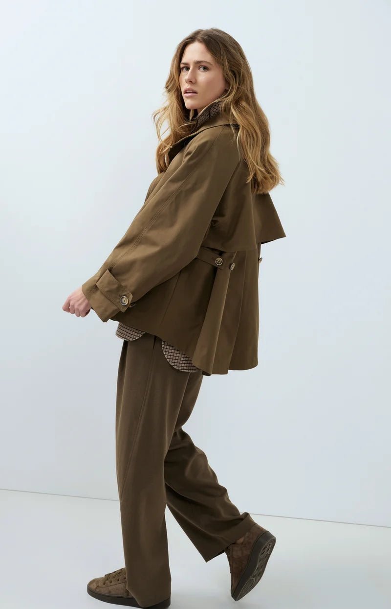 picture of Yaya Barrel Trousers - Teak Brown - Number Two - womens - fashion - clothing - Yaya 4