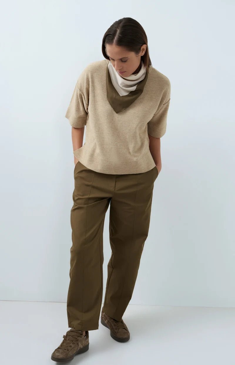 picture of Yaya Barrel Trousers - Teak Brown - Number Two - womens - fashion - clothing - Yaya 1
