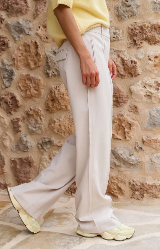 picture of Yaya Woven Wide Leg Trousers - Kit Beige - Number Two - womens - fashion - clothing - Yaya 1
