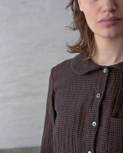 Bibico Jolene Casual Shirt - Cocoa Check