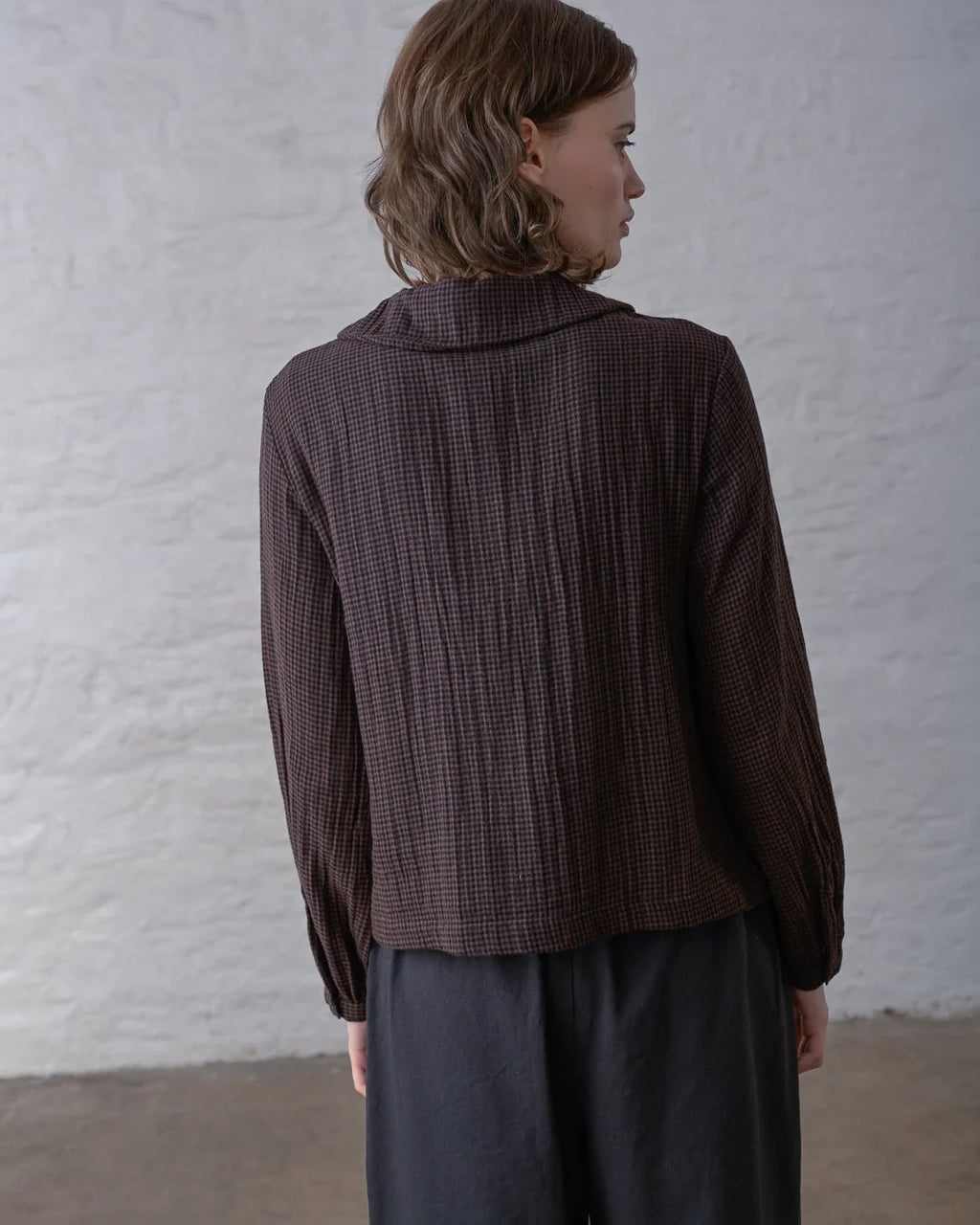 Bibico Jolene Casual Shirt - Cocoa Check