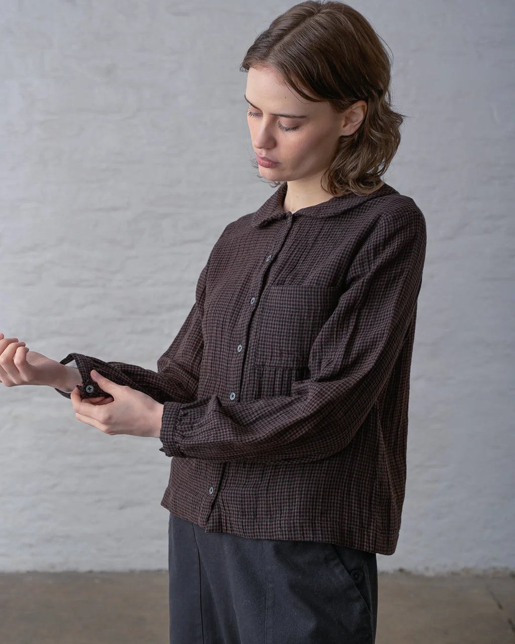 Bibico Jolene Casual Shirt - Cocoa Check