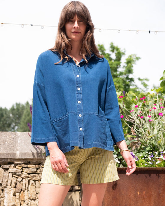 Bibico Anya Relaxed Blouse Textured Denim