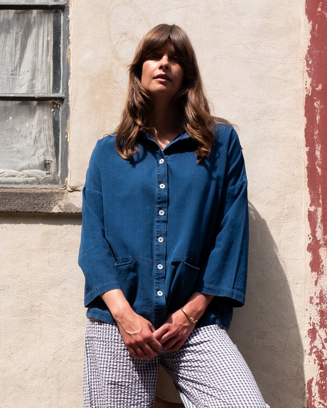 Bibico Anya Relaxed Blouse Textured Denim