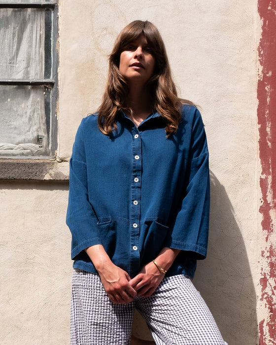 Bibico Anya Relaxed Blouse Textured Denim
