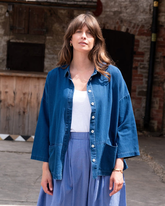 Bibico Anya Relaxed Blouse Textured Denim
