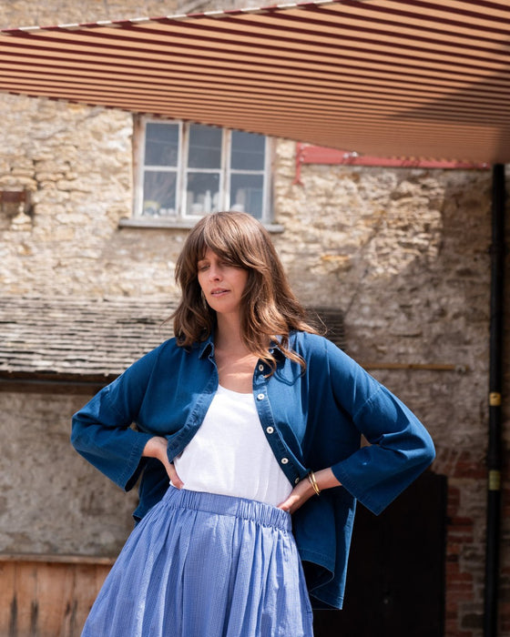 Bibico Anya Relaxed Blouse Textured Denim