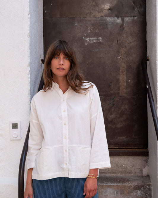 Bibico Anya Relaxed Blouse White Stripe