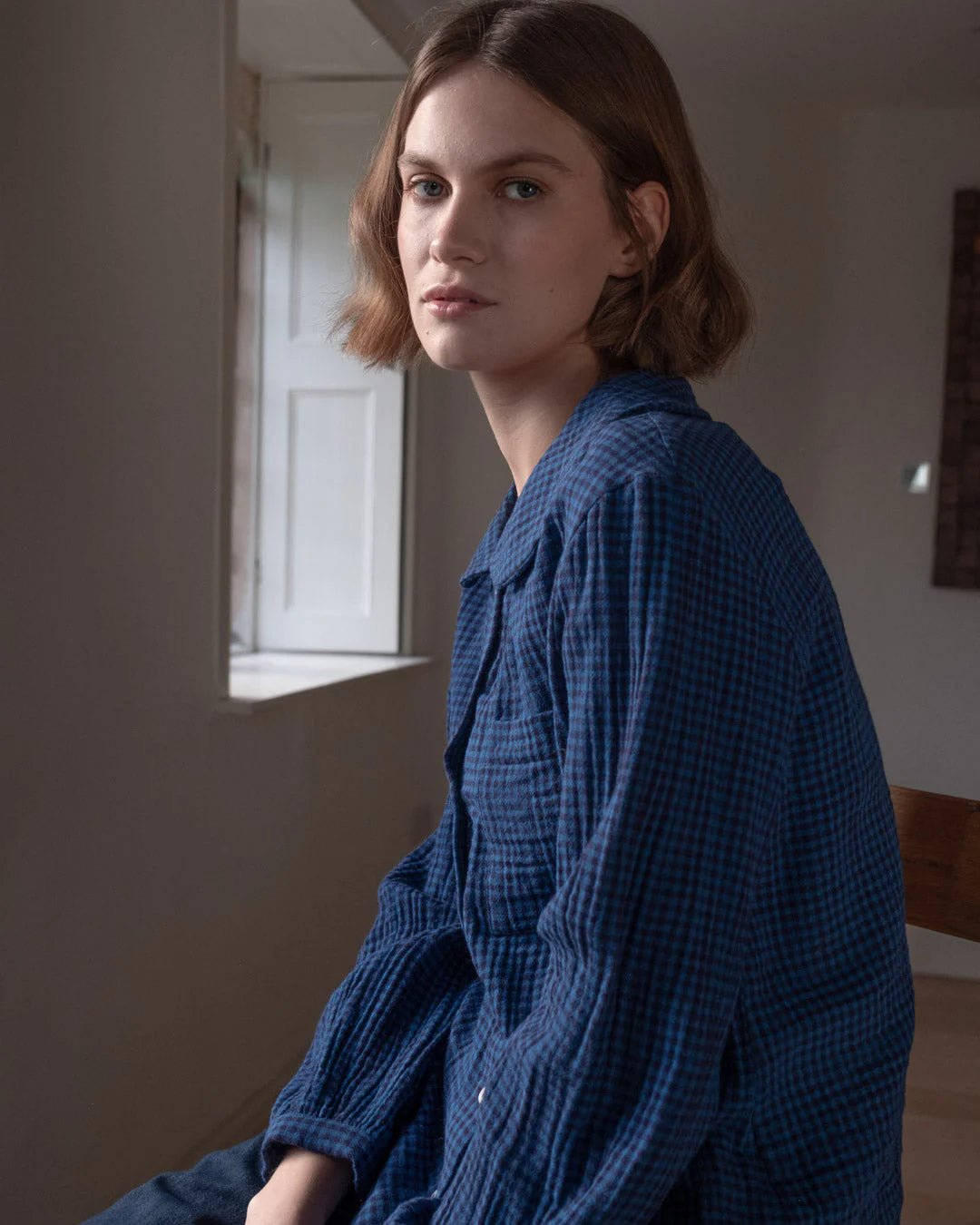 picture of Bibico Jolene Casual Shirt - Petrol Check - Number Two - womens - fashion - clothing - Bibico 5