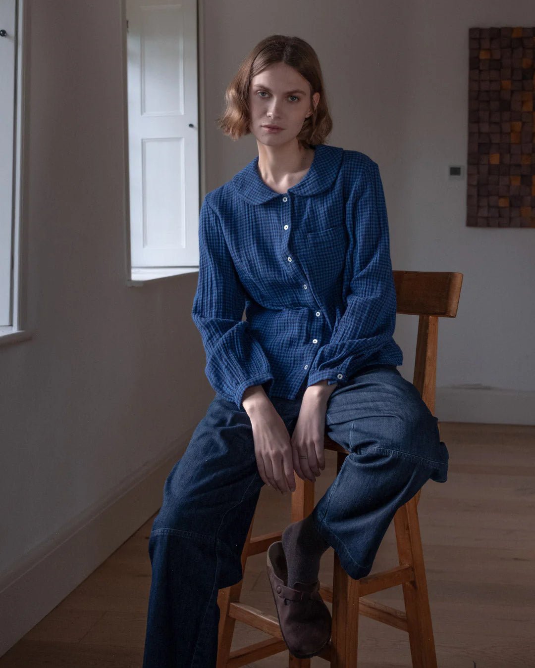 picture of Bibico Jolene Casual Shirt - Petrol Check - Number Two - womens - fashion - clothing - Bibico 2