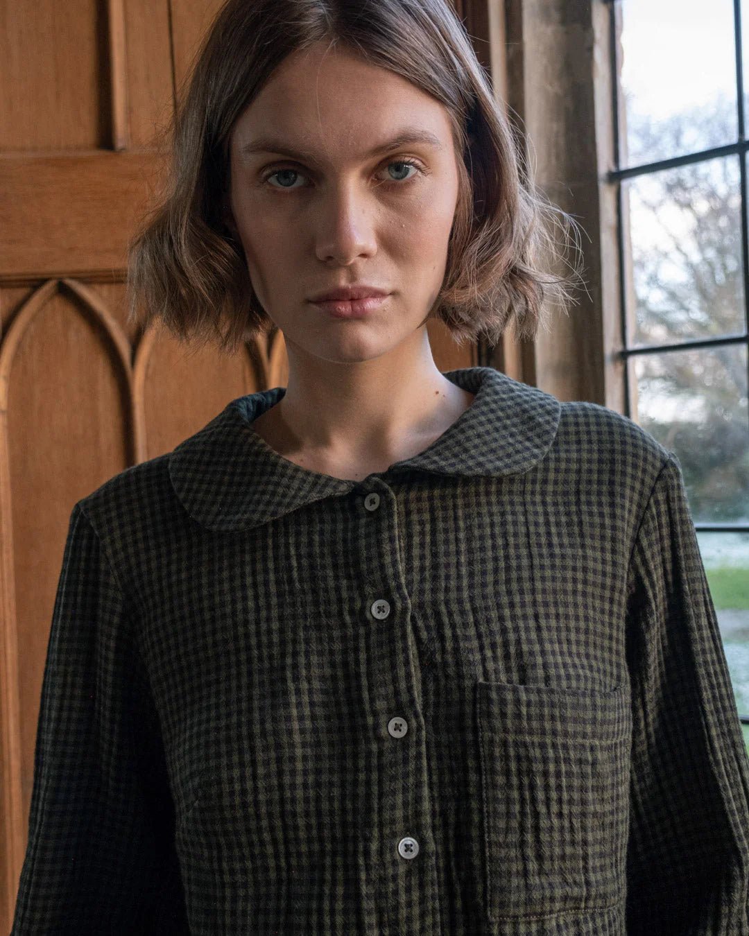 picture of Bibico Jolene Casual Shirt - Olive Check - Number Two - womens - fashion - clothing - Bibico 2