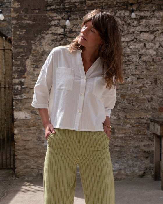 Bibico Ava Oversized Blouse Stripe White