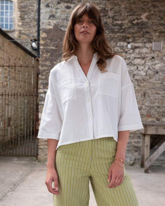 Bibico Ava Oversized Blouse Stripe White