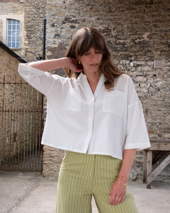 Bibico Ava Oversized Blouse Stripe White