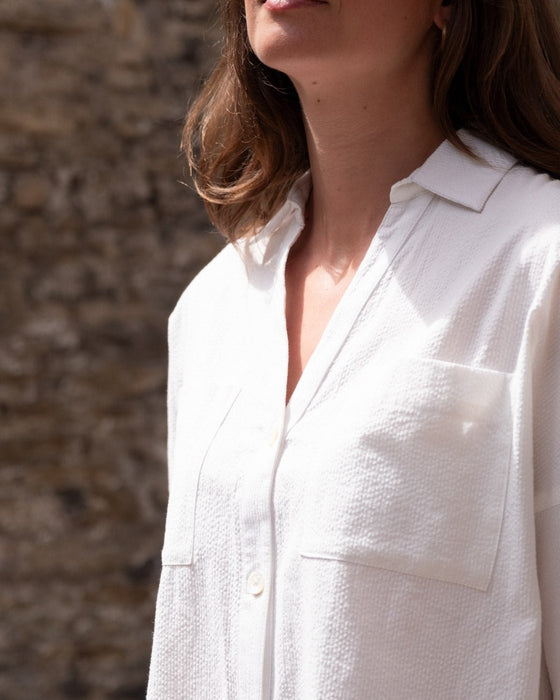 Bibico Ava Oversized Blouse Stripe White