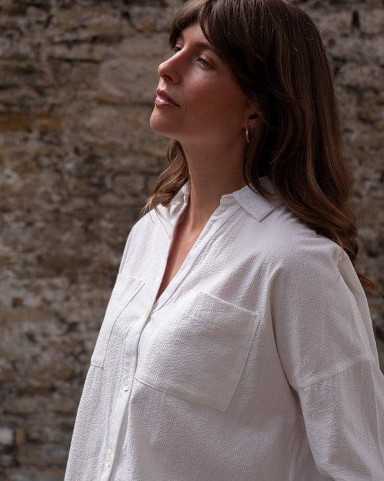Bibico Ava Oversized Blouse Stripe White