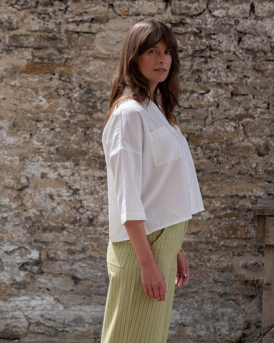 Bibico Ava Oversized Blouse Stripe White