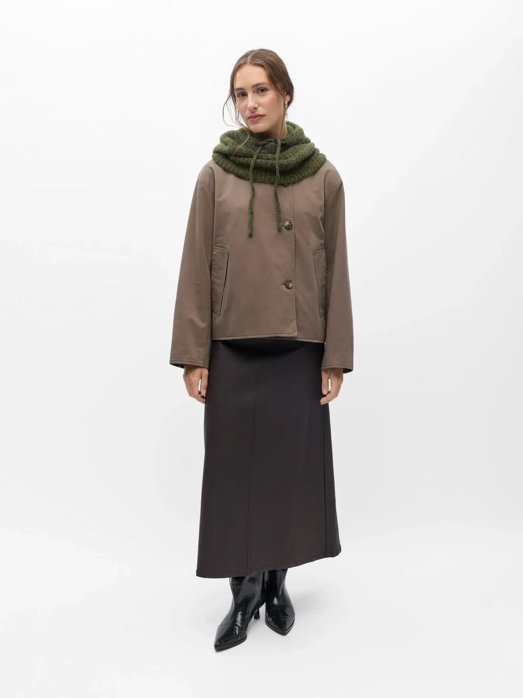 Object Milu Knit Balaclava - Duffel Bag/Melange Olive