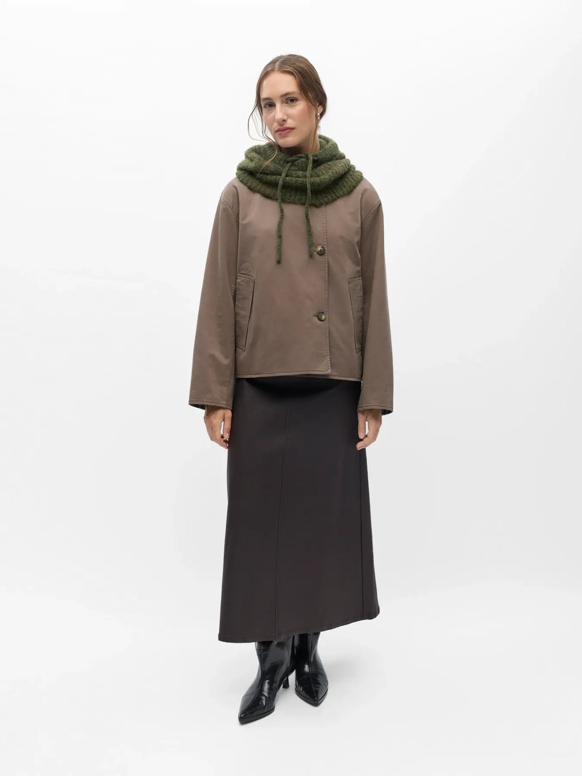 Object Milu Knit Balaclava - Duffel Bag/Melange Olive