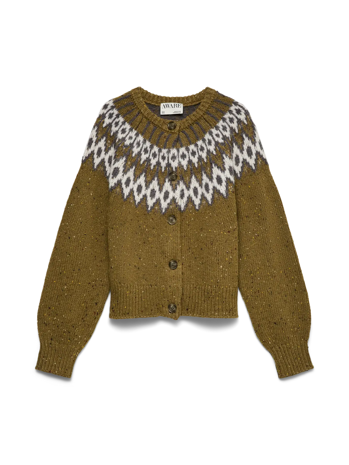 Aware Dove LS Knit Cardigan - Capulete Olive/Norwegian