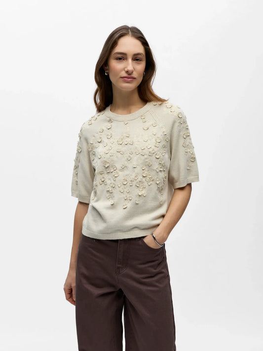 picture of Object Niko Pullover - Birch Melange - Number Two - womens - fashion - clothing - Object 1
