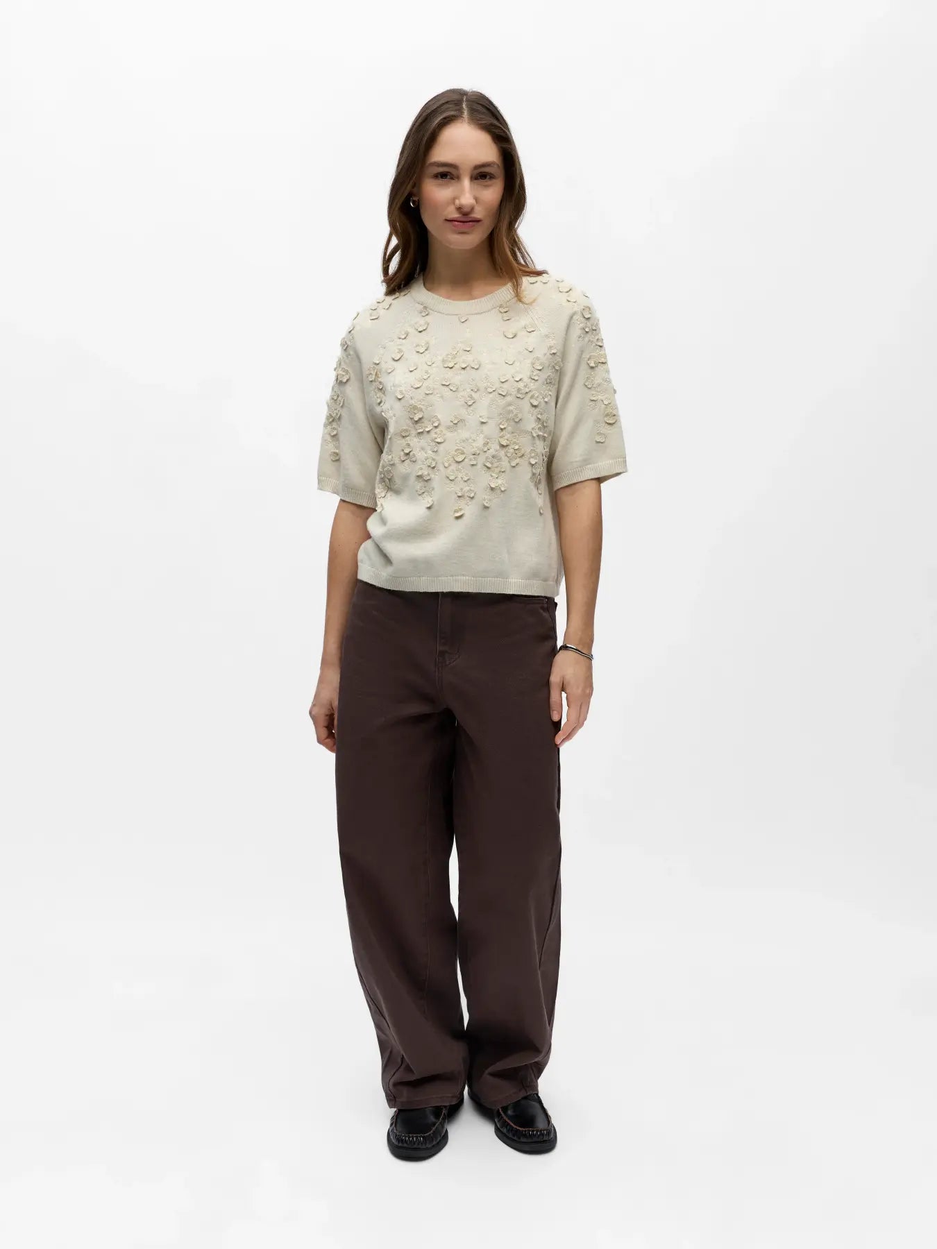 picture of Object Niko Pullover - Birch Melange - Number Two - womens - fashion - clothing - Object 2
