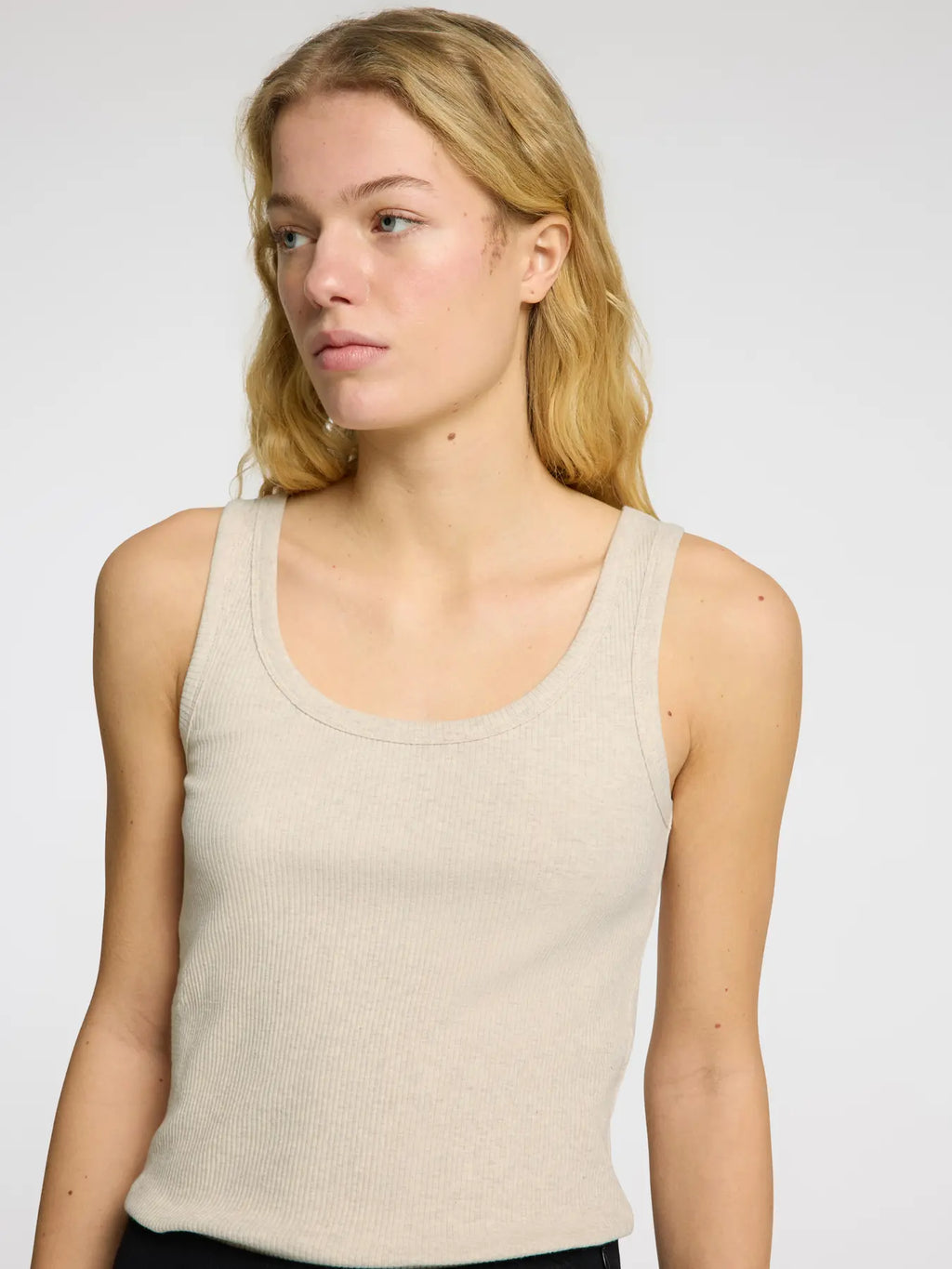 picture of Selected Femme Anna U - Neck Tank Top Oatmeal - Number Two - womens - fashion - ethical - clothing - Selected Femm