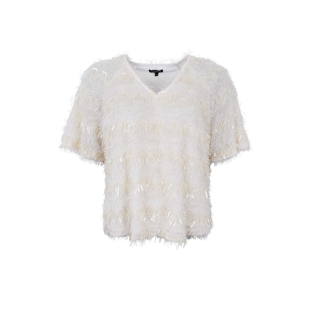 picture of Black Colour FITZ Blouse T Shirt - Off White sequins - Number Two - womens - fashion - clothing - Black Colour 2