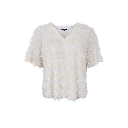 picture of Black Colour FITZ Blouse T Shirt - Off White sequins - Number Two - womens - fashion - clothing - Black Colour 2